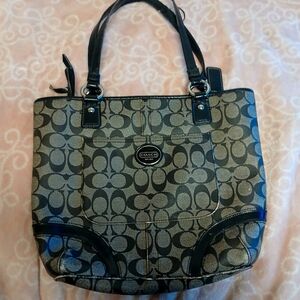 Vintage black & gray coach purse